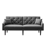 Elliroman Schlafsofa, Sofa Mit Schlaffunktion und Bettfunktion, Samt Kippsofa Sofa, Klappbares Sofa 3 Sitzer Sofa, Schlafcouch Holzfüße, Bettsofa Polstersofa, Lounge Sofa W