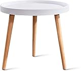 cvhtroe Couchtische Schreibtisch PP Tablett Tisch Moderner Kleiner runder Tisch Wohnzimmer Massivholz Sofa Beistelltisch 17,7\