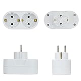 Doppelsteckdosen 1-Drag-2 EU-Stecker Steckdosen Adapter Wand Plug Adapter Konverter Reisen Steckdose Wandplattensteckdose Weiß (Einheitsgröße,Weiß)