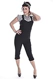 SugarShock Capri Latzhose Retro Rockabilly Vintage Hosenträger Caprihose schw