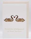 NEU CherriFriends® Hochzeitskarte gold veredelt, Glückwunschkarte'Schwan' Hochzeit, Grußkarte Hochzeit edel, Karte zur Hochzeit, Hochzeitskarte Geldgeschenk, H