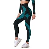 QTJY Damen gestreifte Yogahose, Gymnastik-Laufübung mit hoher Taille Push-up-Fitnesshose, Stretch-Schnelltrocknende Strumpfhose CL