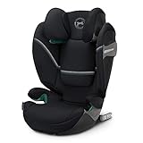 CYBEX Gold Kinder-Autositz Solution S i-Fix, Für Autos mit und ohne ISOFIX, 100 - 150 cm, Ab ca. 3 bis ca. 12 Jahre, Deep Black