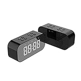 Digitaler Wecker Bluetooth Lautsprecher FM Radiowecker Dual-Alarm mit USB-Ladeanschluss Bluetooth 4.2 Lautsprecher LED-Anzeige mit Dimmer HD-Anruf Unterstützung TF-Karte, AUX
