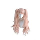 Sehr restaurierte Perücke Danganronpa: Trigger Happy Havoc Frauen Enoshima Junko Cosplay Perücke Orange Rosa Abnehmbare Pferdeschwänze Haartne Kostüm Perücke Ich lohnt sich, von Enthusiasten zu k
