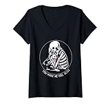 Damen Deutscher Schäferhund 'You Make Me Feel Alive - Totenkopf-Design T-Shirt mit V