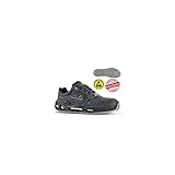 Aimont ASAS302 Sportschuhe mit niedrigem Zehenbereich, aus Nubukleder, wasserabweisend, HYDROGEN STAND S3 CI SRC ESD, Schwarz - Schwarz - Größe: 48 EU