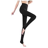 MRULIC Strumpfhosen Damen Warme GefüTtert Fleece Elastische Thermo Leggings Einfarbig Freizeithose Jogginghose Slimmer Hose Thermal Pants(Schwarz,Einheitsgröße)