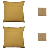 Logarhome Kissenbezug, einfarbig, warm, Dekoration für Bett, Sofa, Innenbereich, 2 Stück und 2 Jute-Gläser, 45 x 45 cm, B
