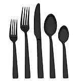FVGBHN Besteckset Farbe Besteckset, Edelstahl-Besteckset, 20-Teiliges Besteckset Besteckset Für Haushaltsküchen Und Restaurants, Geschirrspüler-Reparaturservice Für 4 Personen Schw