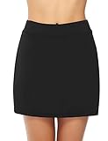 iClosam Damen Sportskort sportrock mit Hose Tennisrock Hosenrock Golf Sport-Hosen Rock/Skort Radlerhose mit Rock Mit Taschen und Kopfhöreranschluss, Dehnbar Laufenrock(S-XXL)