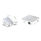 TP-Link WLAN Powerline Adapter Set TL-WPA4220 KIT(WLAN 300Mbit/s, AV600 Powerline,WiFi Clone, 3 LAN-Ports, Plug&Play) weiß & TL-WR902AC AC750 WLAN Nano Router (433Mbit/s +300Mbit/s), weiß/ g