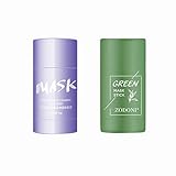 Grüner Tee Purifying Clay Stick Mask Gesichtsmaske, Stick Deep Cleansing Ölkontrolle Anti-Akne-Maske Fine Solid Mask Green Tea, Mitesserentferner Gesichtsmaske Poren schrump