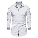 ZDDHOODY Herrenhemd Einfache Einfarbig Langarmhemd Mode Urban Casual Revershemd Herren Einfarbiges Cord Hemd Langarm Revershemd Lässiges Revers Einfarbiges Langarmhemd Top Blusen Ob