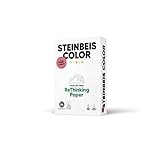 Steinbeis Color ReThinkingPaper Kopier-Papier – DIN A4 Recycling-Papier 80 g/m², Drucker-Papier ISO 20494, Yellow, 5 x 500 B