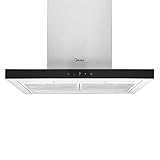 Midea HW7.62 Dunstabzugshaube 60cm Wandhauben Umluft mit Gestensteuerung, 640m³/h Luftstrom, 4 Geschwindigkeisstufen, waschbarem Netzfettfilter, Aktivkohlefilter, 2 LED-L