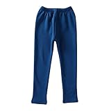 Banbry Mädchen Fleece Jogginghose Herbst Winter Thermohose Einfarbig Warme Hose Kinder Fleece Gefütterte Stretch Leggings Skihose Wanderhose Lange F
