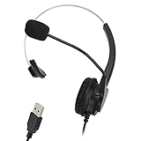 YJZO Call-Center-Kopfhörer – USB-Headset mit Mikrofon-Rauschunterdrückung Audiosteuerung für Unternehmen UC Skype Lync Softphone Call Center O