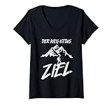 Damen Wandern Der Weg Ist Das Ziel Berge Bergsteiger Wanderausflug T-Shirt mit V