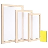 Caydo Papierherstellungs-Set, 3 Größen, Holz-Formen mit Schwamm, für getrocknete Blumen und Bastelarb