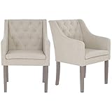 Raburg Loungesessel 2er Set Willow in Natur-MELIERT - Chesterfield-Design, XXL Esszimmer + Wohnzimmerstühle mit Stoffbezug & Steppung, ergonomisch, belastbar bis 150 kg