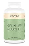 Body Ex Grünlippmuschel, 1500 mg Grünlippmuschelpulver aus Neuseeland pro Tagesdosis, 300 Kapseln, Ohne Zusatzstoffe, Hochdosiert- Made in Germany