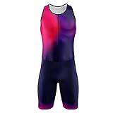 HONGJIU Ärmelloses Triathlon, einteilig, Lycra, atmungsaktiv, für Sportler, Laufen, Schwimmen, Radfahren, Teamuniform, Gel-Luftkissen (Farbe: 1, Größe: XXXX-Large)