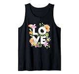 Damen T-Shirt mit Frühlingsblumen, Liebesblume, Muttertag, Muttertag Tank Top