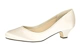 Rainbow Club Brautschuhe Paula - Ivory Satin - Pumps Größe 42 EU 9 UK D