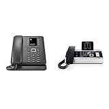 Gigaset T480HX Büro Telefon - schnurloses DECT Tischtelefon mit Headset-Anschluss, Freisprechfunktion, Farbdisplay - schwarz & DX800A All-In-One ISDN-Telefon mit Anrufbeantworter - DECT, T