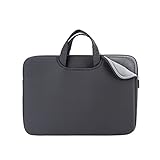YINHANG 15,6 Zoll Laptophülle Tragetasche Kompatibel mit 15,6 Zoll Notebook-Computer Chromebook, Aktentasche Handtasche mit Griff Gepolsterte Schutzhülle Computertasche(Grau,Samtfutter)