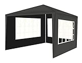 MT MALATEC Pavillon 3x3m 3 Seitenteile Festzelt Gartenpavillon Partyzelt 12840, Farbe:Grau-Grey