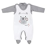 TupTam Baby Unisex Strampler-Set mit Aufdruck Spruch 2-TLG, Farbe: Bärchen, Größe: 62