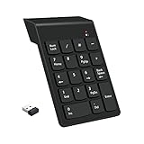 cimetech Kabellose Nummernblock, Mini USB Ziffernblock 2.4G Wireless Numpad Numberic Tastatur 18 Tasten Ultra Dünn Ziffernblock für Laptop, Desktop, PC, Notebook (2.4G Mini Nummernblock)