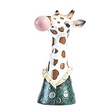 ZLASS Vase, Harz Giraffe/Zebra-Kopf-Gesichts-Vase, handgeschnitzte Anti-Skid-stabile Tierform-Blumentopf-Skulptur, verwendet für Indoor-Pflanzen, Regal, Tischdekoration, 9