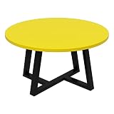 ZZJDMY Runder Couchtisch, Niedriger Tisch im japanischen Stil, Sofa-Beistelltisch, E1 MDF +. Kohlenstoffstahlhalterung Freizeitstudie Tisch/Computertisch (60x45cm) (Color : G)