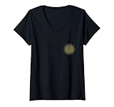 Damen Blume des Lebens, Chakren, Heilige Geometrie, Lebensblume T-Shirt mit V