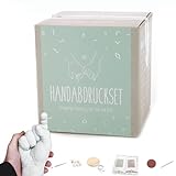 Handabdruck Set für Paare oder die Familie DIY All-in-one 3D Handabformset aus Gips für Erwachsene [inkl. Farben, 450 Gramm Alginat, 1200 Gramm Gips & mehr]praxy