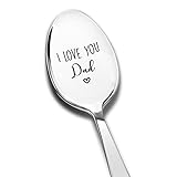Löffel mit Gravur 'I Love You Dad', Edelstahl, lustig, Geschenk für Tochter, Sohn, Ehefrau, Kaffeeliebhaber, Geschenke für Vater, Vater, Geburtstag, Vatertag, W