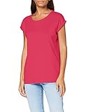 Build Your Brand Damen Ladies Extended Shoulder Tee T-Shirt, Hibiskus pink, 3XL