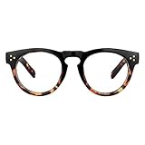 Zeelool Unisex Retro Runde Brillengestell mit klaren Gläsern Malloy VFP0273-01 Schildkrö