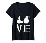 Damen Love Haare Zubehör Schneiden Friseur Friseurin Kamm Föhn T-Shirt mit V