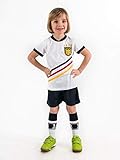 Unbekannt Geschenk Fußball Trikotset Trikot Kinder 4 Sterne Deutschland Wunschname Nummer Geschenk Größe 98-170 T-Shirt Weltmeister 2014 Fanartikel WM EM (116)