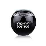 WEIQING Clock Bunte Bluetooth-Lautsprecher Mini Tragbare Home Ball Card Kleine Stahlkanone Bluetooth-Lautsprecher, geeignet für Valentinstag-Klassenkameraden Wiedervereinigung Geschenk,Schw