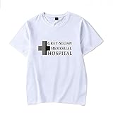 CYC Grey's Anatomy T-Shirt Männer Frauen 100% Reine Baumwolle,Weiß,XL