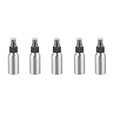 Solustre 5 Stück Aluminium Sprühflasche Nachfüllbar Leer Tragbar Zerstäuber 50ml Kosmetikflasche für Parfüm Ätherisches Öl Sonnenschutz Lotion Make Up Kosmetik Wasser Reiseb