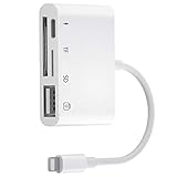 SD-Kartenleser-Adapter, 4-in-1 USB-Kamera-Verbindungsset, SD/TF-Kamera-Kartenleser-Adapter, SD-Kartenleser, USB 2.0 Buchse, OTG-Adapter, USB-OTG-Kabel für Phone 13/12/11 X Xs 8 7 &