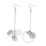 Elegante Damen-Ohrringe mit langen Quasten, Blume, asymmetrischer Kreis, Ohrhaken, Schmuck, Geschenk, praktisch und beliebt, nützlich und prak