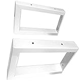 YFZN Regalkonsole Weiß, Rechtwinklige Dekorative Schwimmende Regalträger, Wandkonsole Regalträger, Regalhalterungen Rechteck, Metall-Regalwinkel, 2 StüCk, Wohnzimmer, KüChe, Schlafzimmer, E