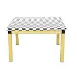 EXCLVEA Tragbar Klapptisch Klapptisch Heller beweglichen Picknick-Tisch geeignet for Camping Strand Hinterhof-Grill-Party für Grill Party (Farbe : Black and White Grid, Size : 61x31x16cm)